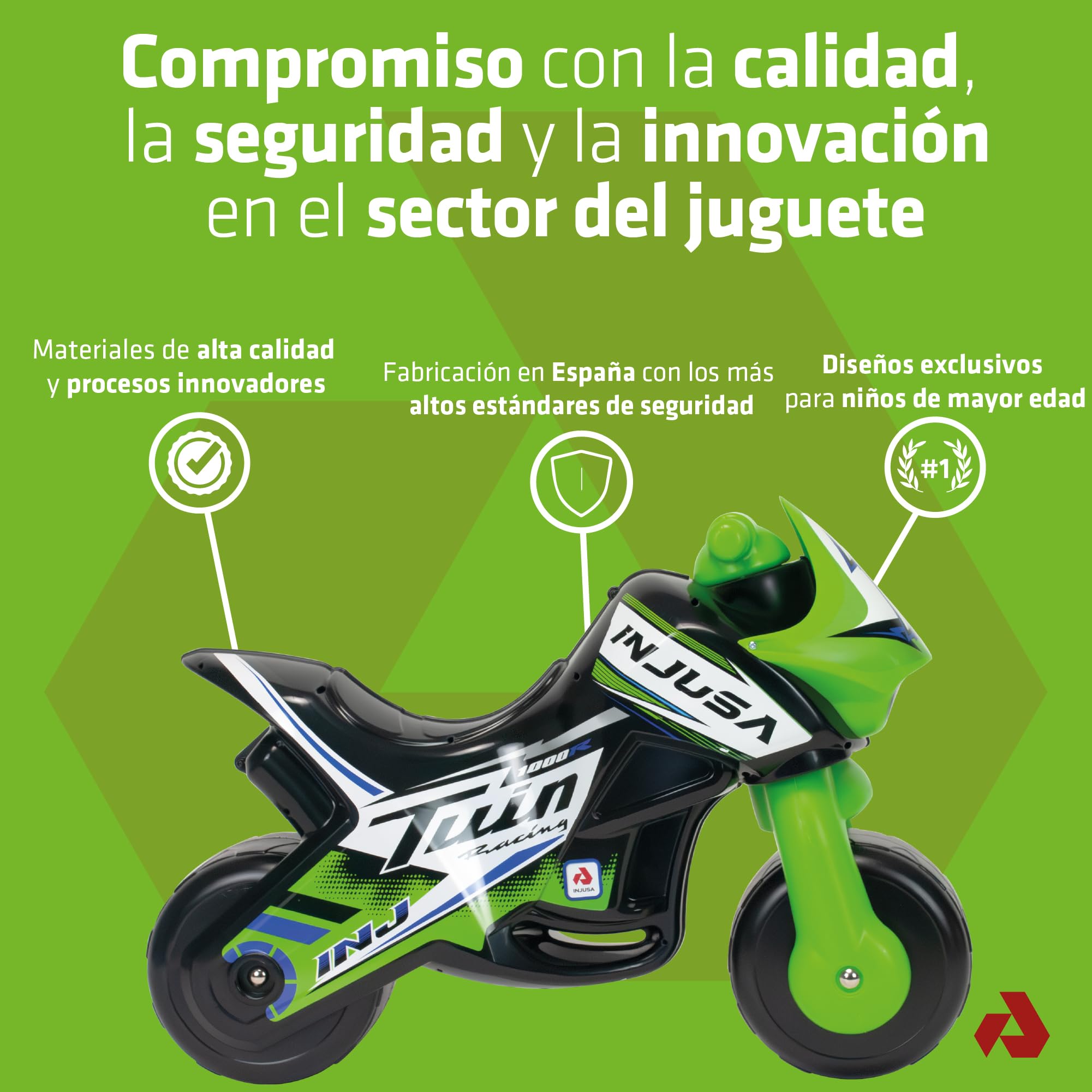 Correpasillos Bebe 1 Año 2 Años 3 Años - Moto Correpasillos para Bebe Twin Dessert Racing Negra - Moto Juguete Niña y Niño - Ruedas Anchas- Estable Ligera Ergonómica - Transporte Fácil - INJUSA — view 3