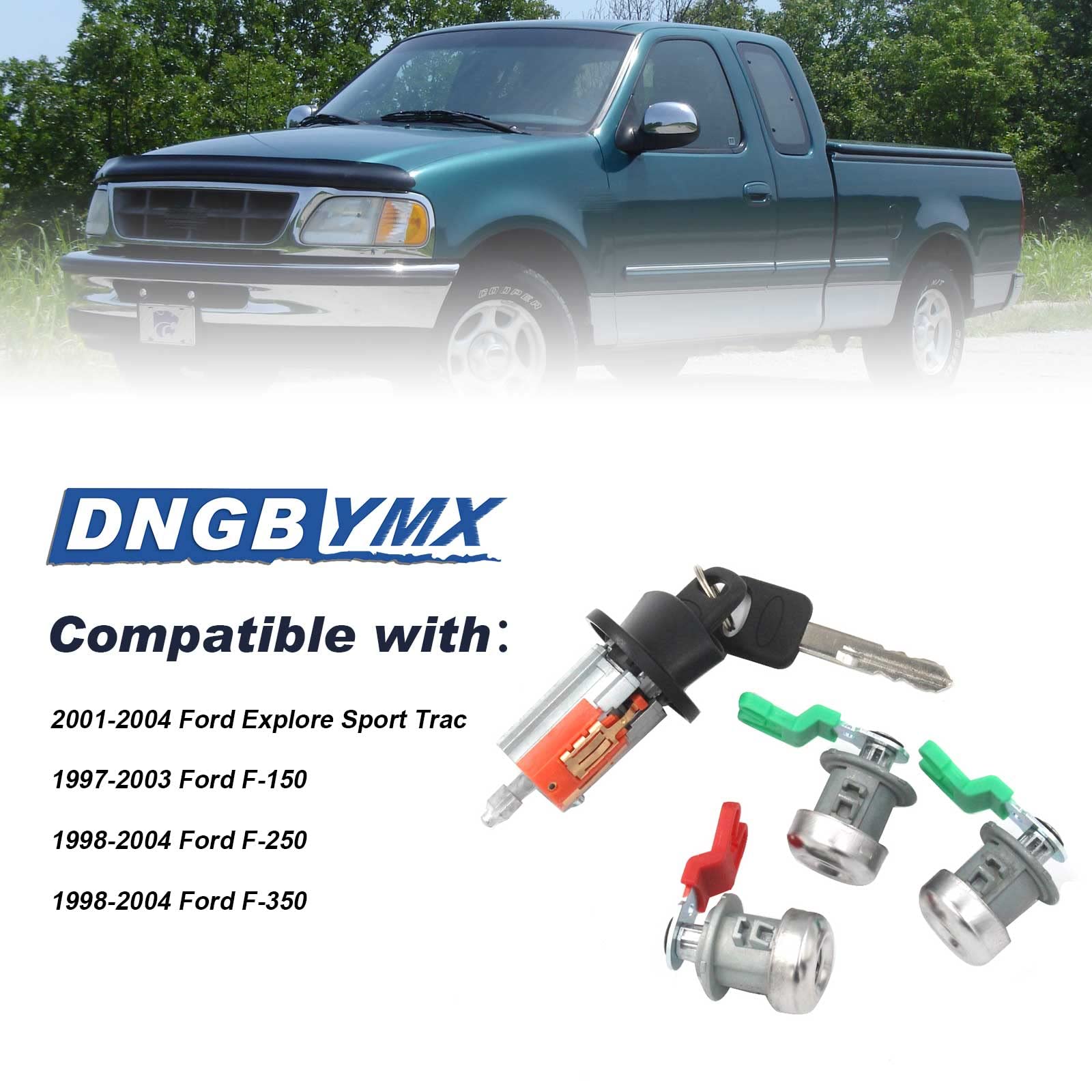 Black Ignition Switch Cylinder Door Lock For Ford 97-07 F150 F250 F350 Expedition:Automobiles - Foto 11