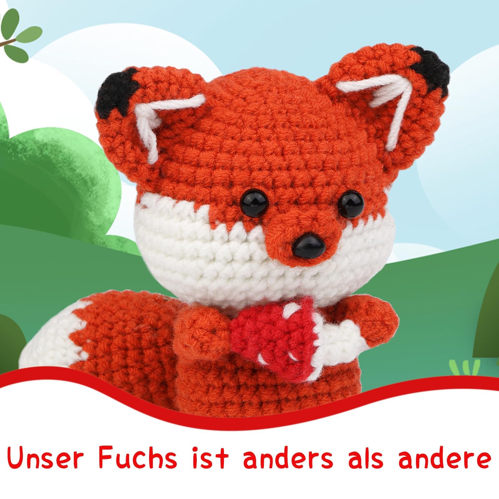 Craft ID Kit per Uncinetto per Principianti | Set per Amigurumi | Volpe | Kit per Uncinetto per Principianti | Set Ferri da Uncinetto Bambini e Adulti | Pupazzetti | Animali