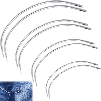 8PCS Curved Sewing Needles Durable and Sturdy Curved Needles for Hand Sewing Heavy Duty Curved Sewing Needle Repair Kit for DIY Sewing Repairing Carpet Leather Canvas Weaving Crafts
