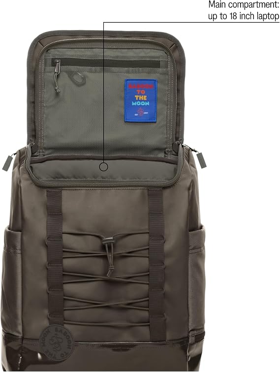 Baboon to the Moon 25L Utility Backpack – Travel, Work, Gym Daypack, Large bag for Women & Men, Lightweight, Durable Back Pack (Charcoal)