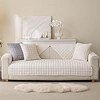 Vista 6 de Funda de Sofá de Terciopelo Lavable para Mascotas Perros, Fundas Antideslizantes para Sofá Seccional de 3 Cojines, Fundas para Sofá en Forma de L