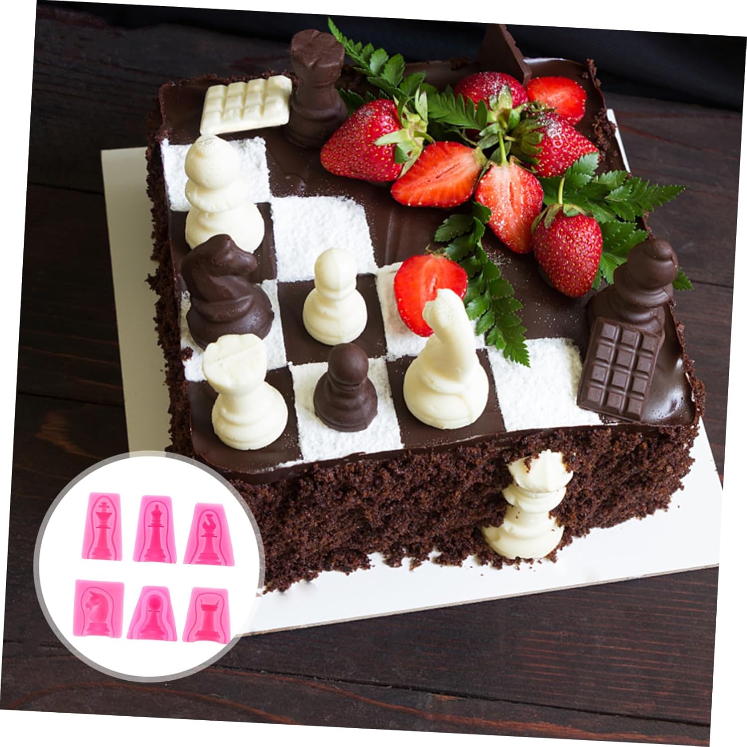 6PCS Chess Silicone Fondant Molds Set for Cake Decoration Baking Candy Chocolate DIY Mold Tool Safe and Easy to Use