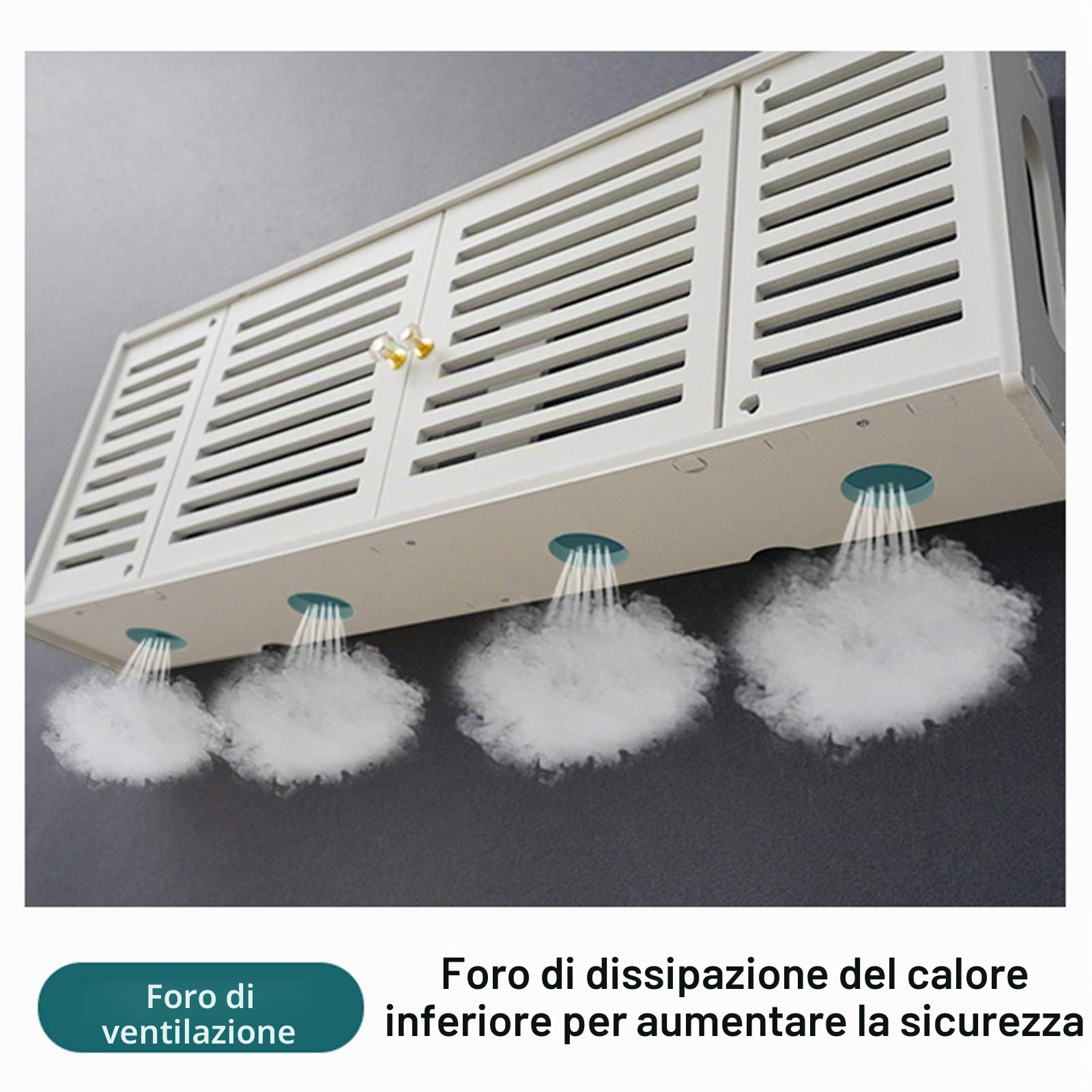 Scaffale per router da parete, bianco scatola di immagazzinaggio per router WiFi, TV decoder scatola di immagazzinaggio da parete, router storage box, D…