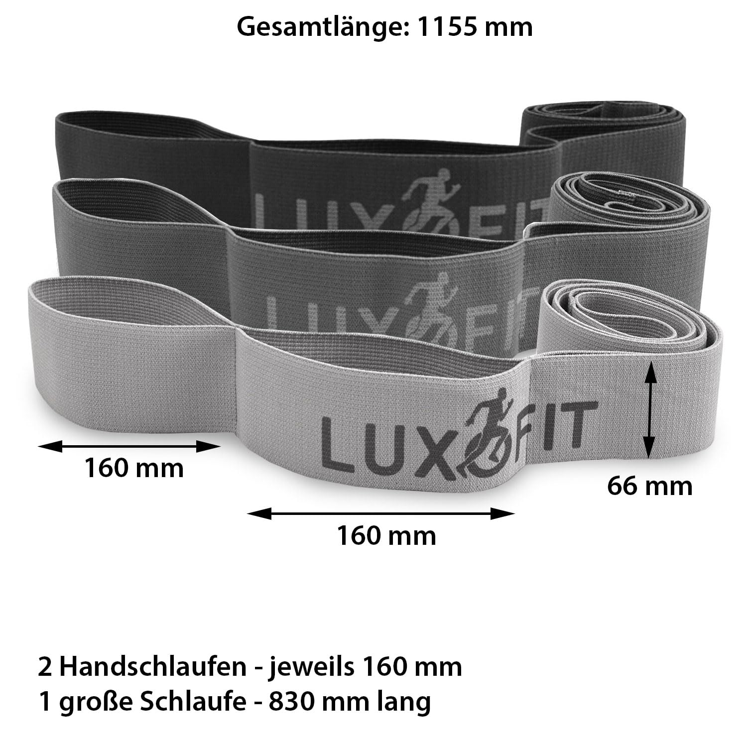 Fitnessbänder Widerstandsbänder Strong Medium Light Supersportband 1155mm, Sportband hautfreundlich, waschbar, Made in Germany, für Anfänger und Fortgeschrittene