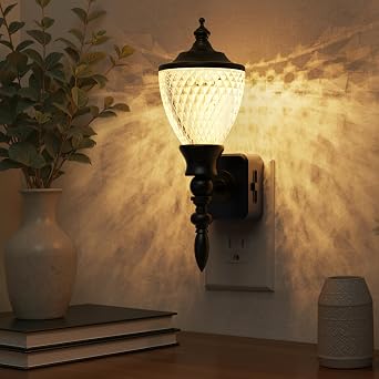 L LOHAS LED Night Lights Plug into Wall,Vintage Night Light Dimmable 3000K