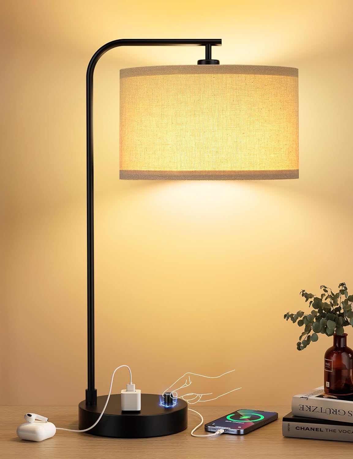 Tall Table Lamp, USB Port