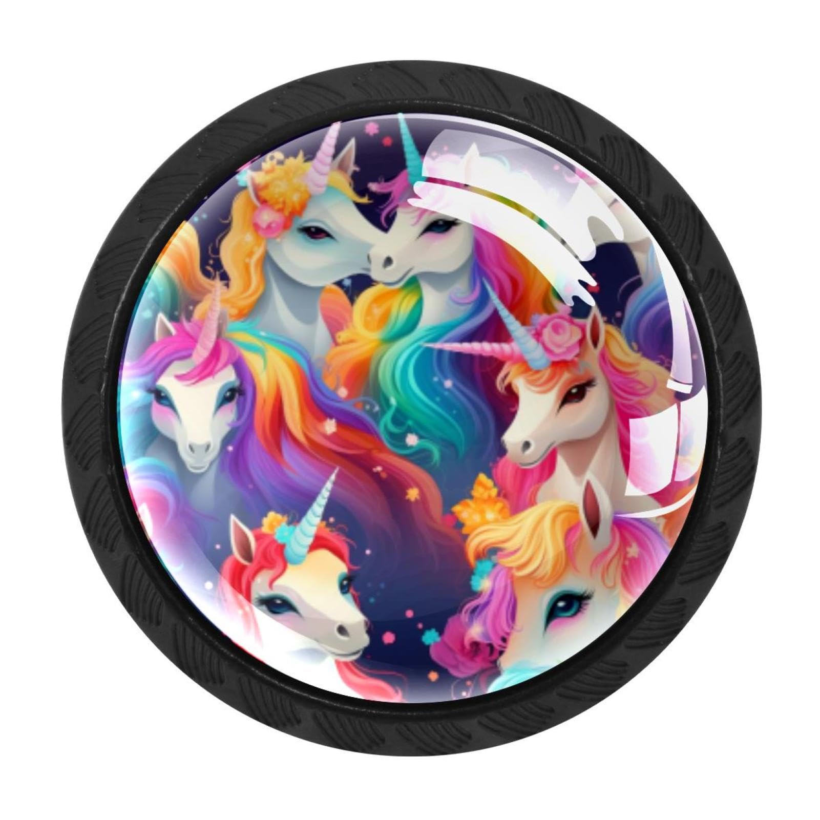 Chenzzzz Multicolored 01 Rainbow Unicorn Drawer Knobs Pull Handle Crystal Glass Circle Shape Cabinet Drawer Pulls Cupboard Knobs With Screws For Kitchen Cupboard Dresser Wardrobe Etc