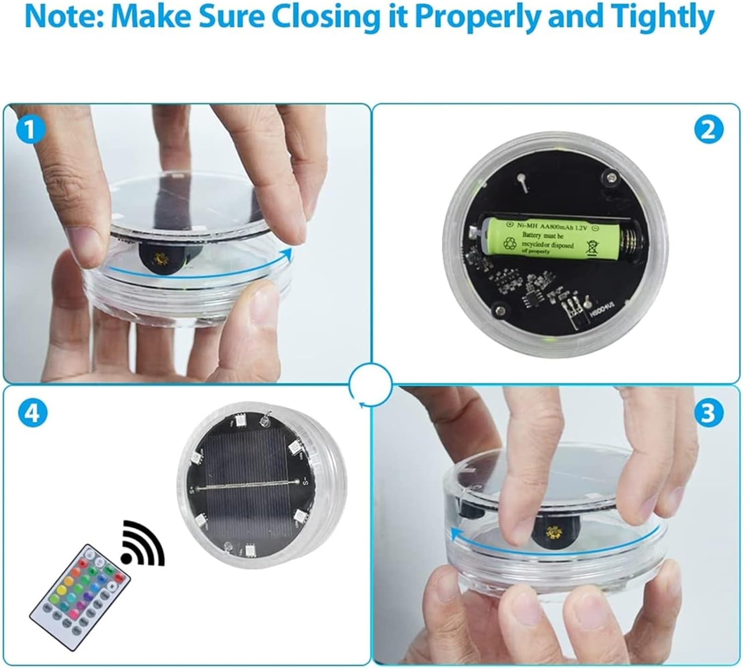 16 Colors Solar Underwater Lights LED Swimming Pool Wall Lamp Magnetic and Suction Cup for Outdoor Garden Pond Aquarium Decor (Color : 4 Lamp 1 Controller)