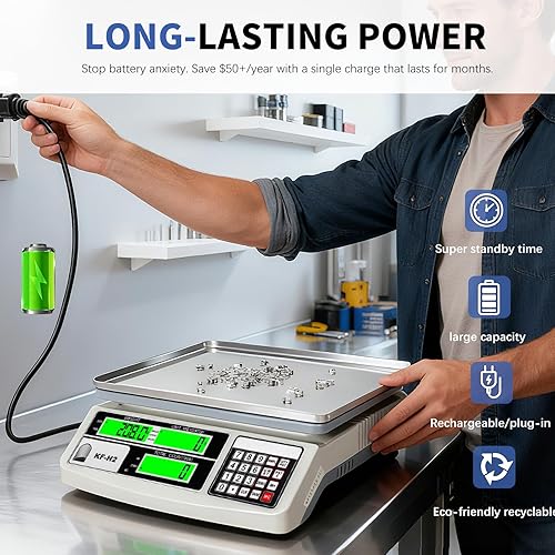 Miniatura 6 de MEIYA Báscula de conteo industrial, báscula digital de monedas de 66.1 lbs0.02 oz para monedas, piezas, báscula electrónica de gramos de alta