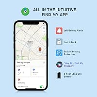 Vista 12 de Coredy Soporte para pasaporte con rastreador Bluetooth, funciona con Apple Find My (solo iOS), cubierta de pasaporte localizada, indicador de sonido