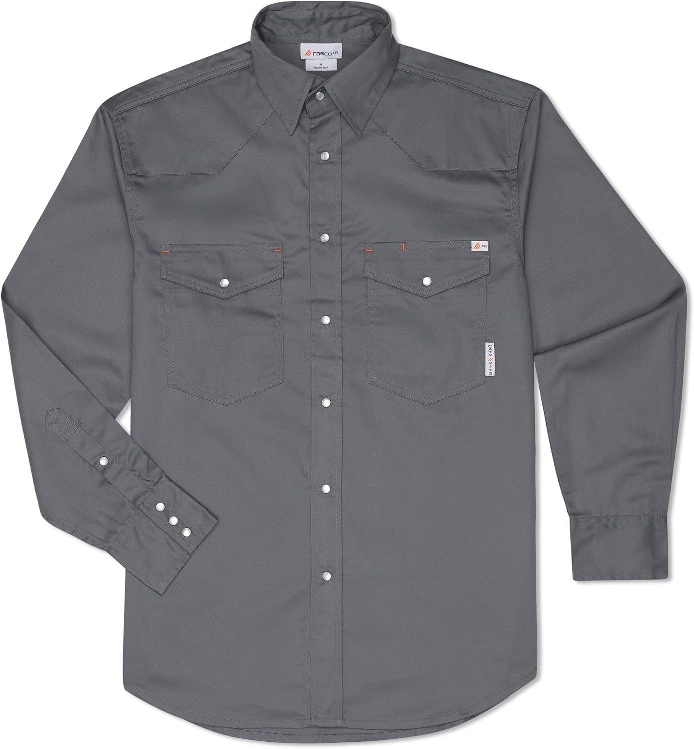 Rasco FR Men's Lightweight Snap Shirt, Designed in The USA, Premium White Pearl Snaps, CAT 2, NFPA 2112