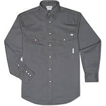 Rasco FR Mens Lightweight Snap Shirt, Designed in the USA, Premium White Pearl Snaps, CAT 2, NFPA 2112