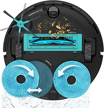 Robot Aspirador y Friegasuelos con Base Autovaciado y App Conga 20090 ProAI InfinitySoap Cut&SPA Essential. 8000Pa, Tecnología Láser, Detección de Objetos, Tecnología Hair Cutting3