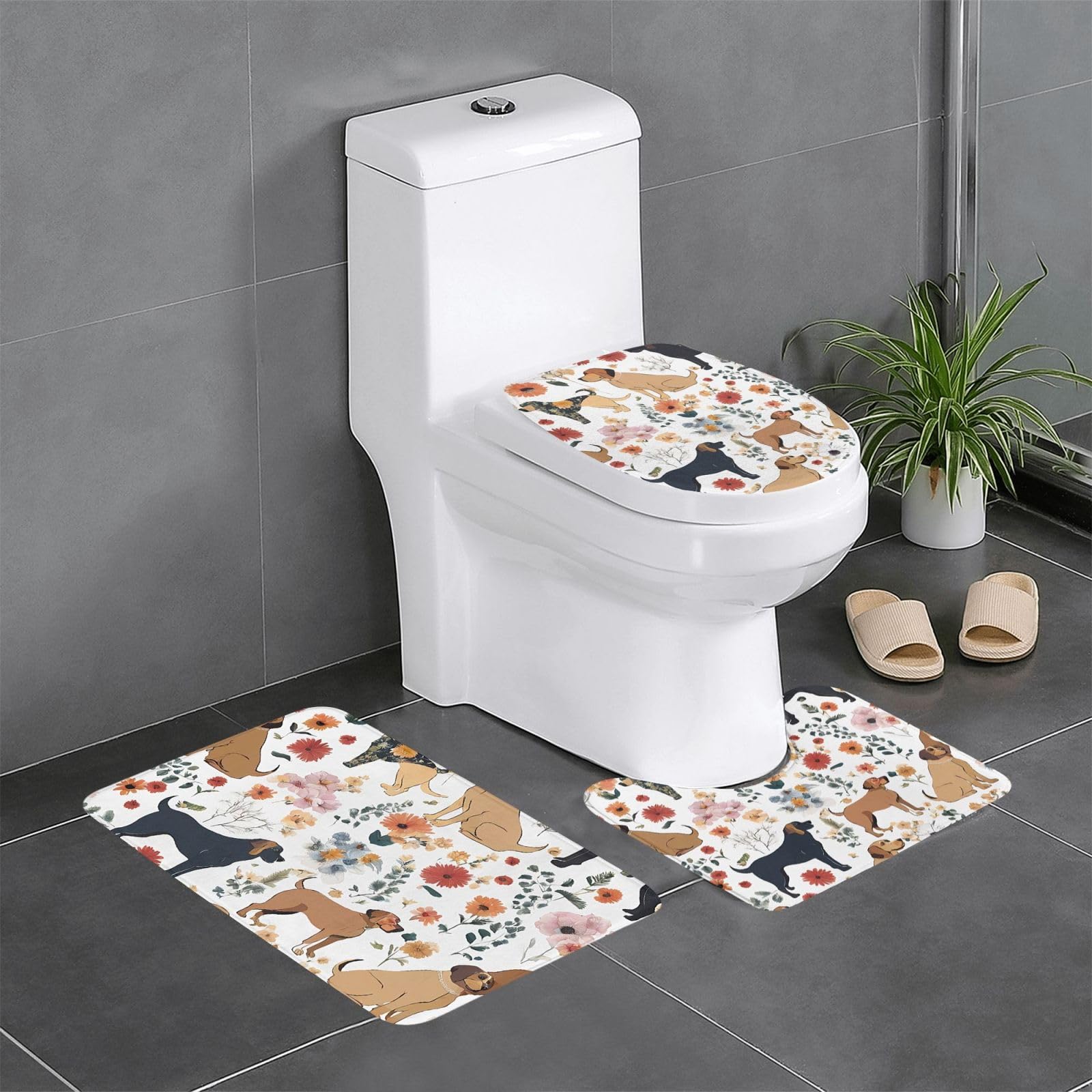 Tapis de salle de bain antidérapant pour éviter les glissades lot de 3 tapis WC