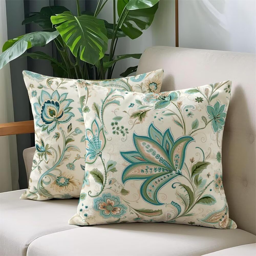 Aksamitna poszewka na poduszkę 80 x 80 cm, zestaw 2 dekoracyjnych poszewek na poduszki w stylu boho, poszewka na poduszkę w stylu vintage, miękka poduszka ozdobna, na kanapę, z ukrytym zamkiem