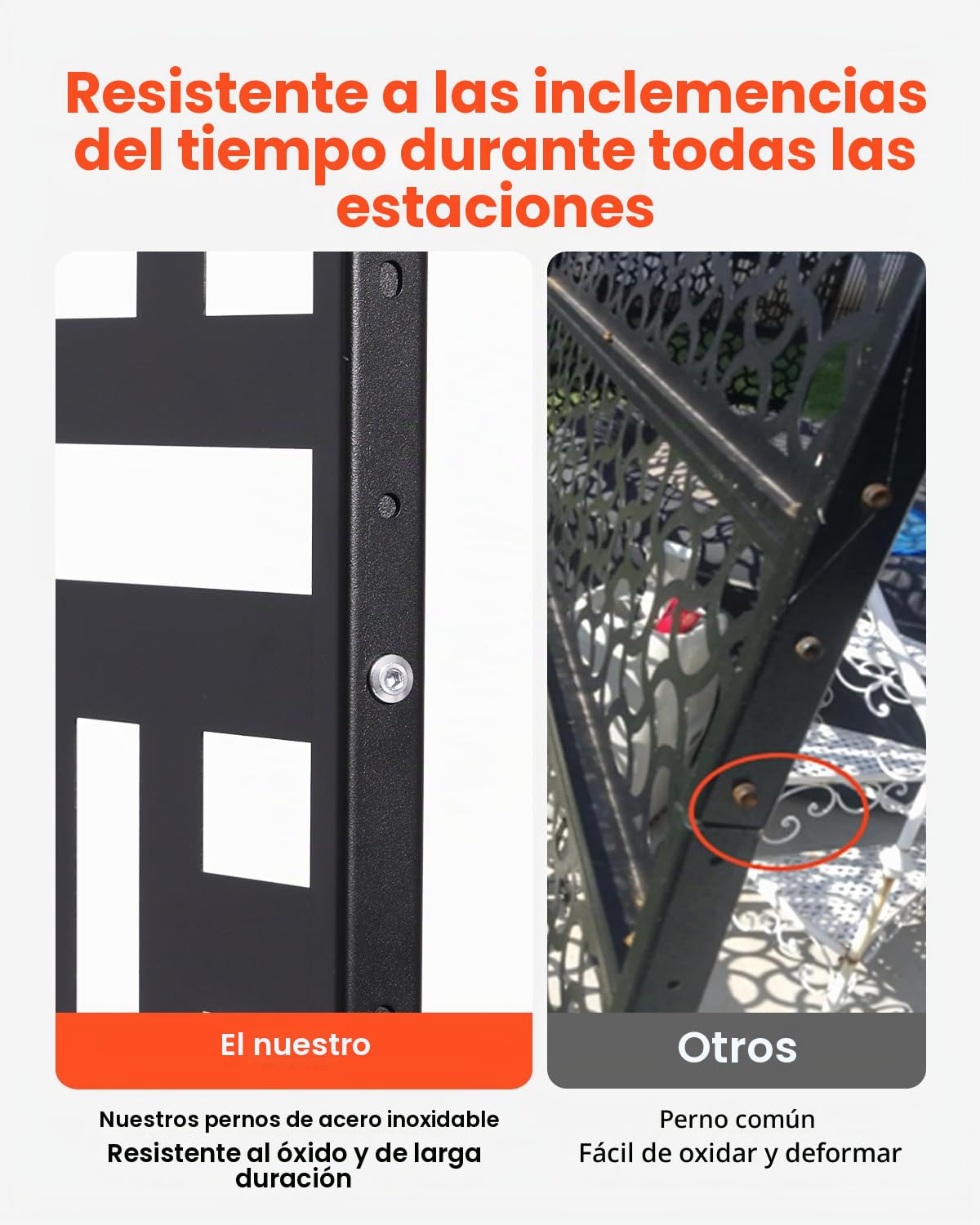 VEVOR Mampara de Privacidad de Metal de 120 x 50,8 x 193 cm con Soporte, Mamparas y Paneles de Privacidad Independiente para Exteriores de 3 Paneles para Jardín, Balcón, Patio, Habitación, Negro