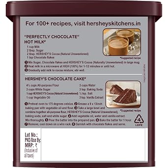 HERSHEY'S Natural Unsweetened Cocoa Powder Can, 8 oz 226G
