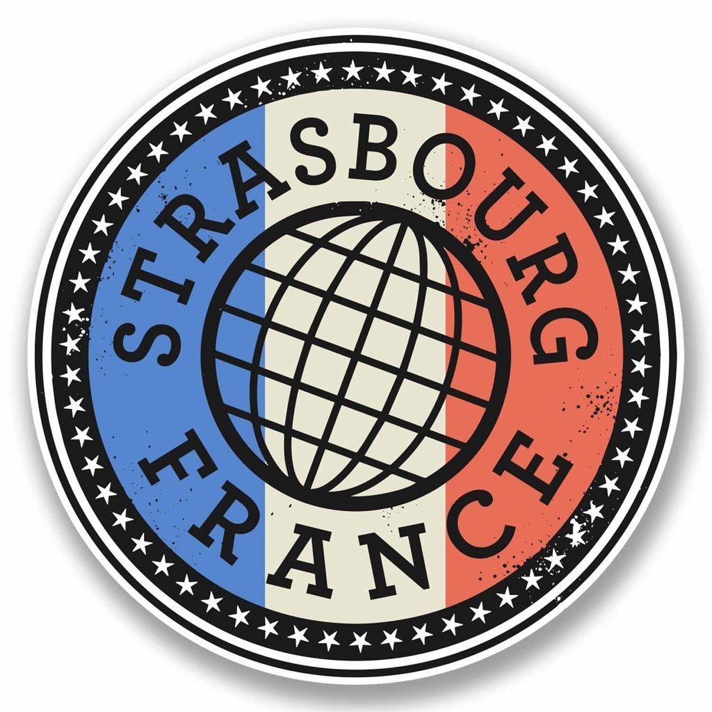 Destinationvinyl Multi 2 X 10Cm/100Mm Strasbourg France Window Cling Sticker Car Van Campervan Glass #9848