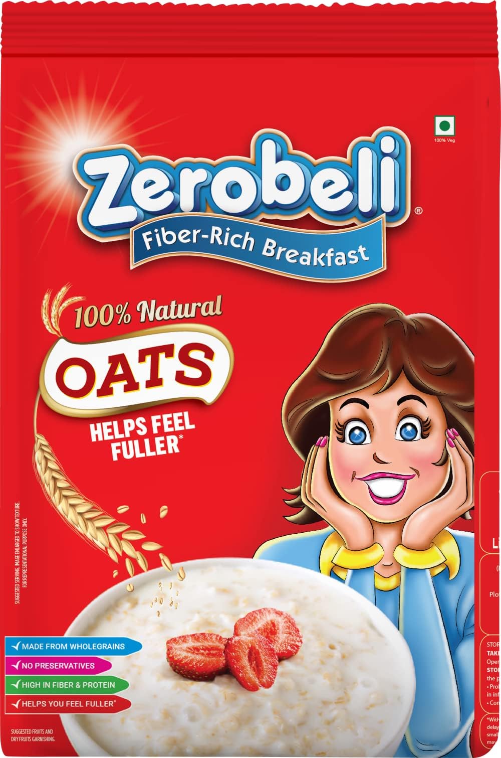 100% Natural Wholegrain Porridge Oats 1kg - No Preservatives|High in Fiber & Protein | Rich in Antioxidants