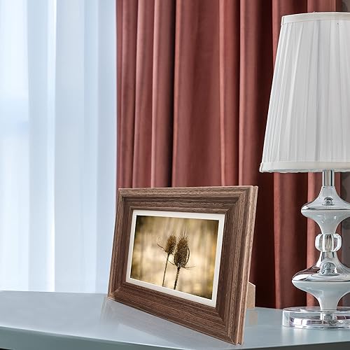 Vista 40 de GraduationMall Marcos de fotos de madera de 4 x 6, vidrio real, marcos de fotos para pared o mesa, juego de 2 Roble