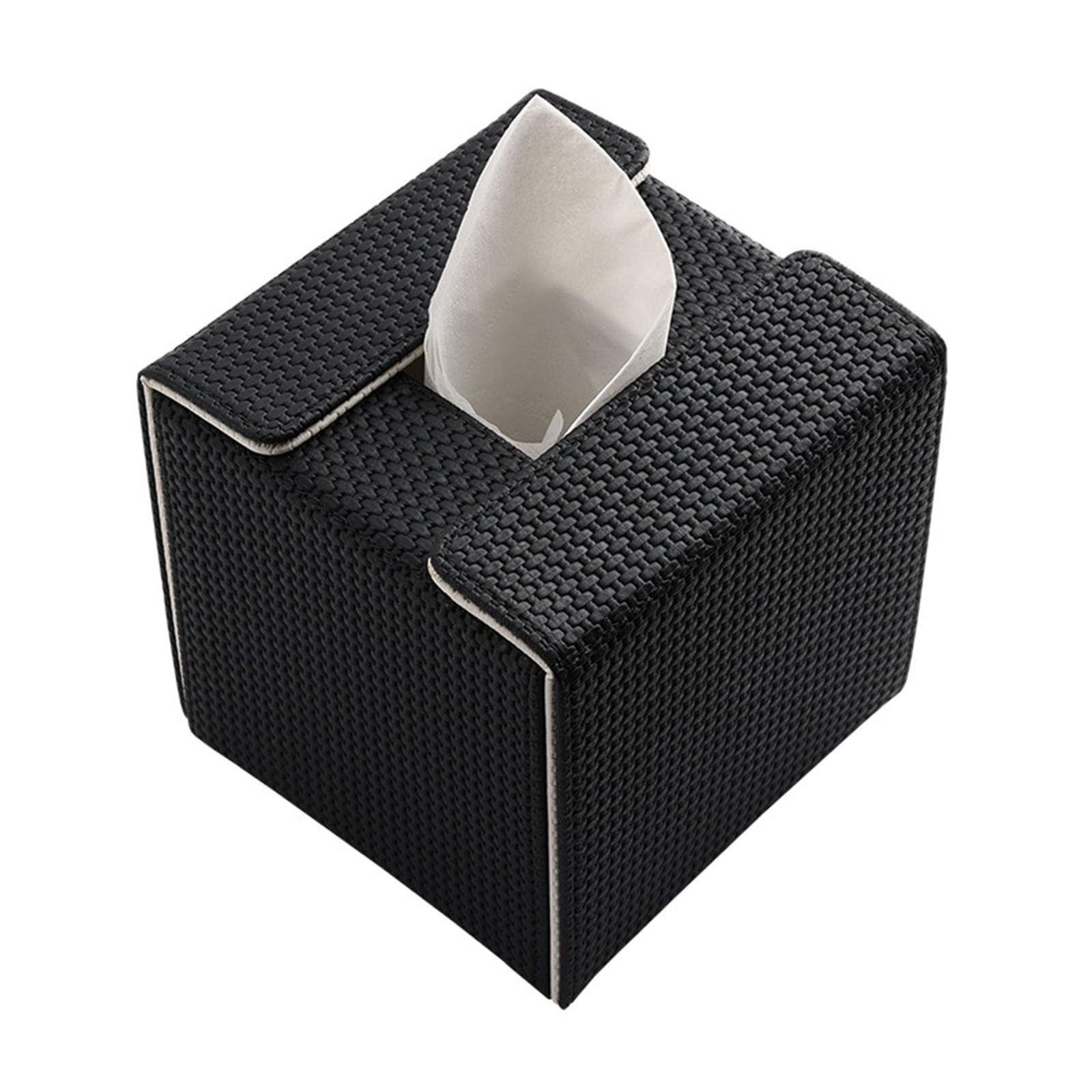 Buxuaaaa Black Sturdy Tissue Covers With Creative Designs Paper Box Stylish Tissue Box Holder For Adding Elegances To Any Room Square Holder