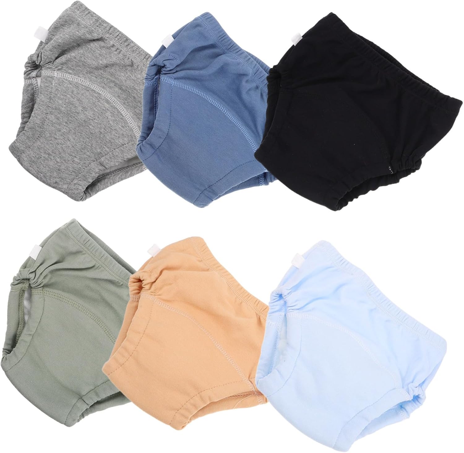 Veemoon 6pcs Cotton Absorbent Training Pants for Soft Breathable Diaper Shorts for Potty Training Boys and Girls Stylish and Practical Newborn Pants Smoke Assorted Color