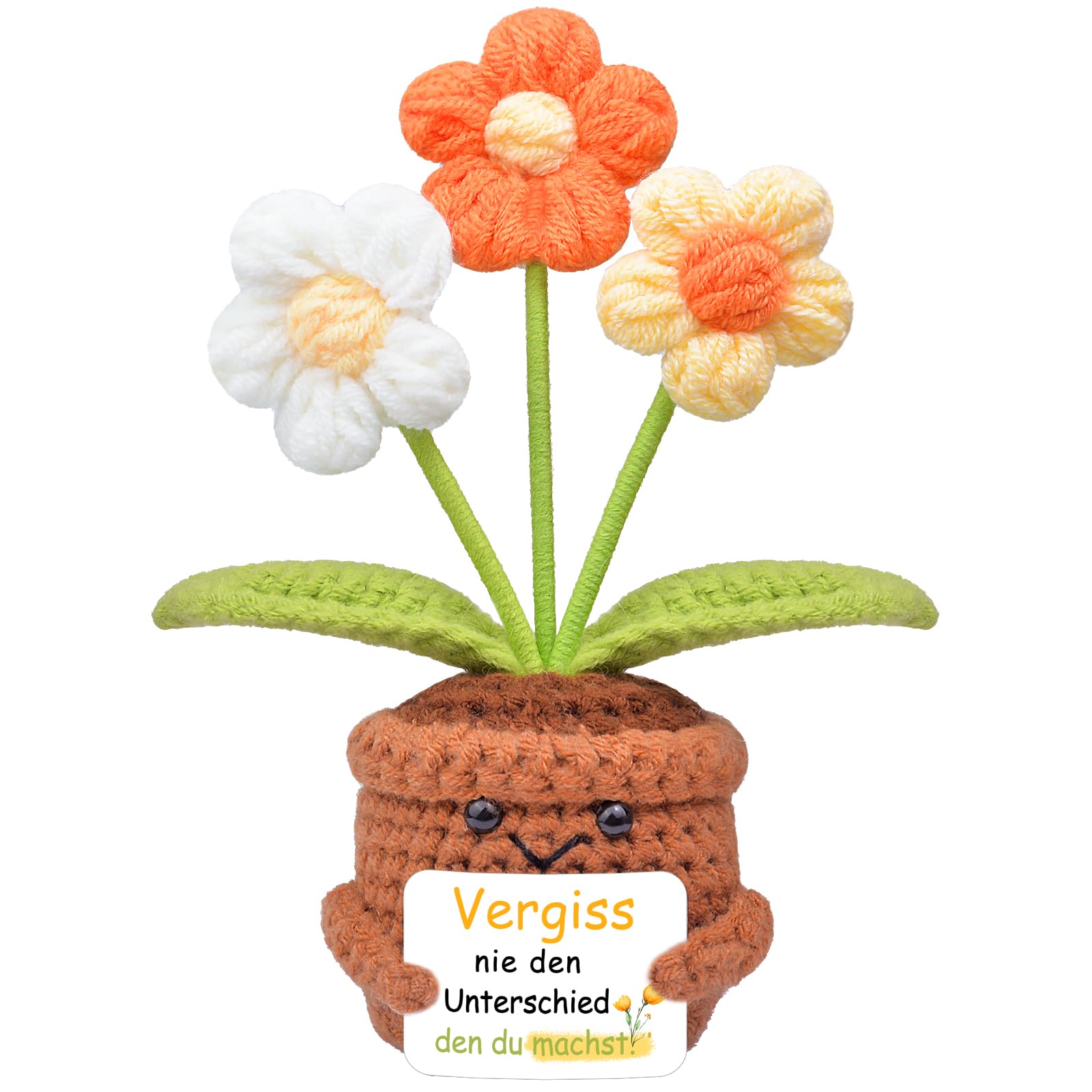 Mwmoeen Pocket Hug Positive Blume, Kreative Gehäkelte Glücks