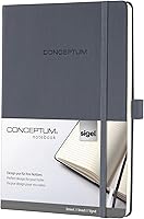 Vista 24 de sigel Cuaderno CO657, Aprox. A5, forrado, tapa dura, cierre elástico, azul medianoche - Conceptum