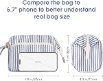 Narwey Sac de maquillage de voyage femmes, large ouvert Cosmétiques Sacs de maquillage, Sac de toilette Femmes Travel Cosmétique Articles de toilette pour accessoires (Greyish Blue Stripe)