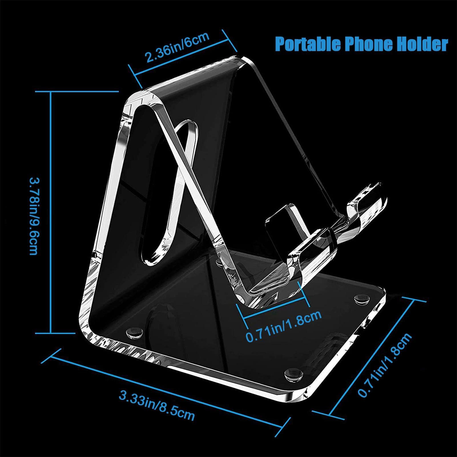5 téléphone Portable en Acrylique | téléphone Portable en Acrylique,Tablette réglable pour Bureau Compatible avec téléphone 4-10'', Interrupteur