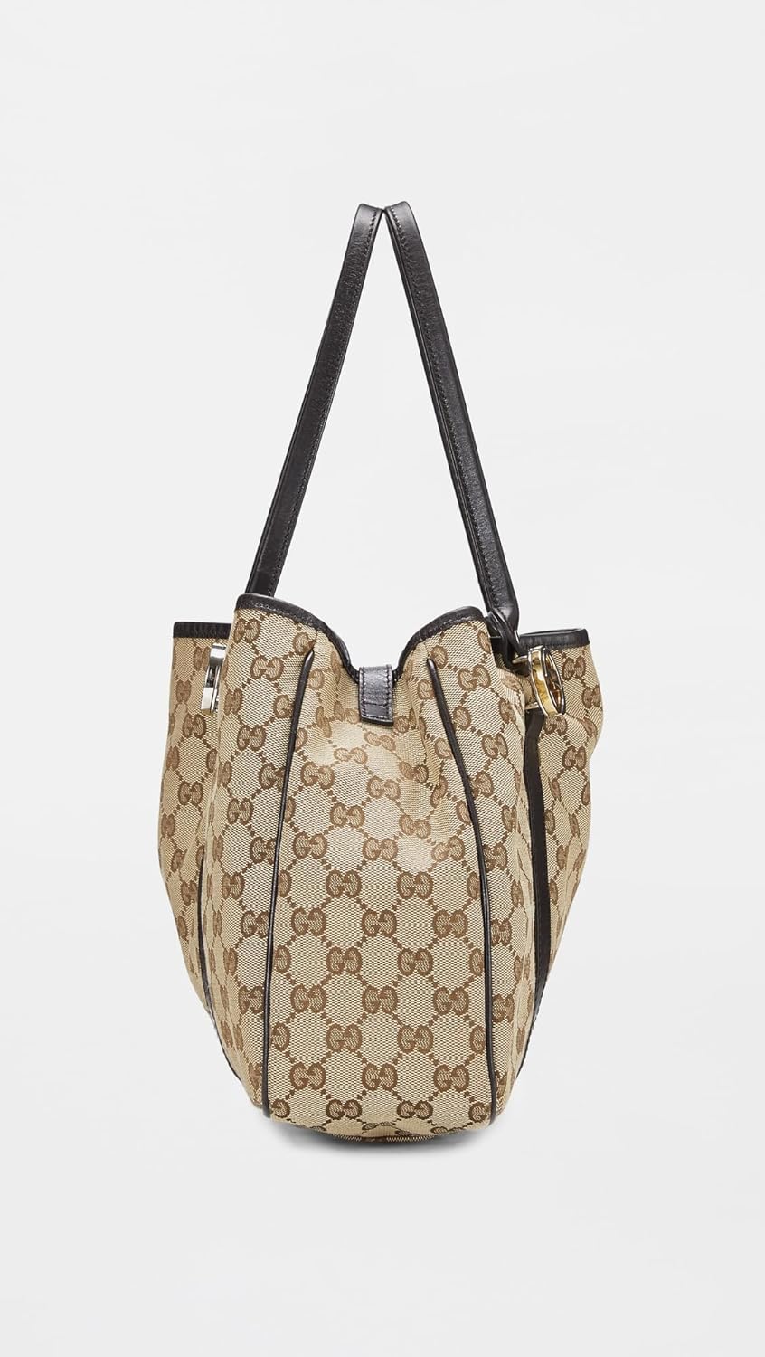 善恶终有报：女士二手 Gucci 棕色帆布 GG 双人手提包