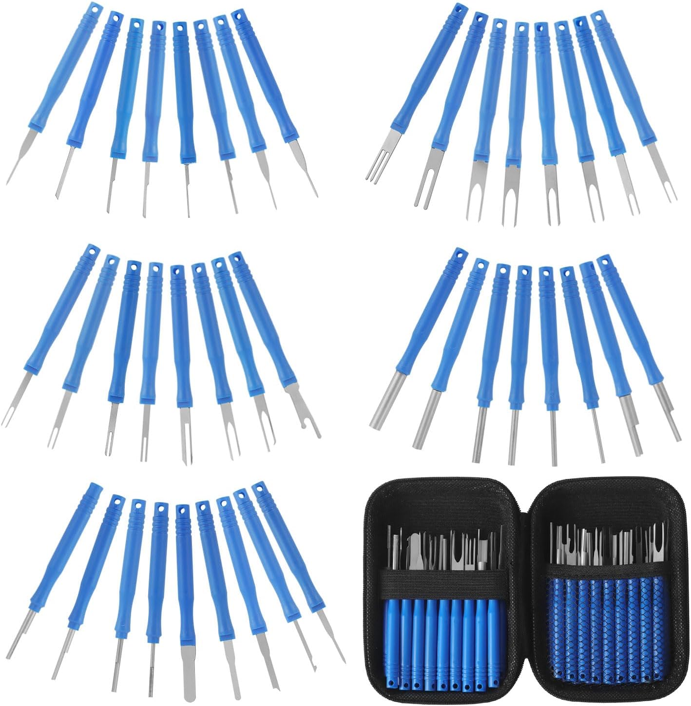 XLWJBES 2024 Upgraded Terminal Removal Tool Kit 41Pcs Blue Electrical Pin Removal