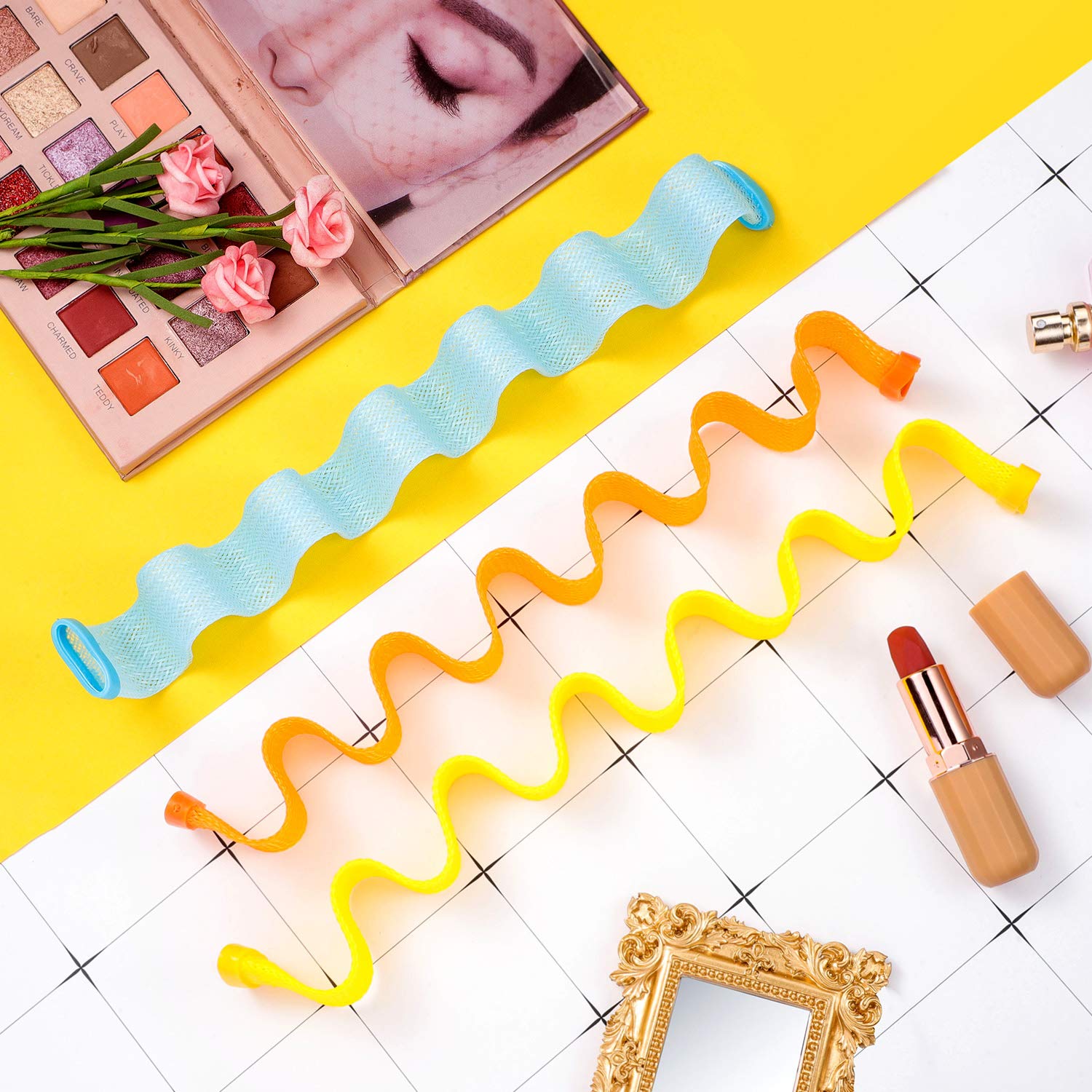 30 Pieces Hair Curlers Styling Kit, Wave Style Hair Rollers Spiral Curls No Heat Hair Curlers with Styling Hooks for Women Girls Long Hair Most Hairstyle Styling Tools (50 cm/ 19.68 Inch) : Beauty & Personal Care