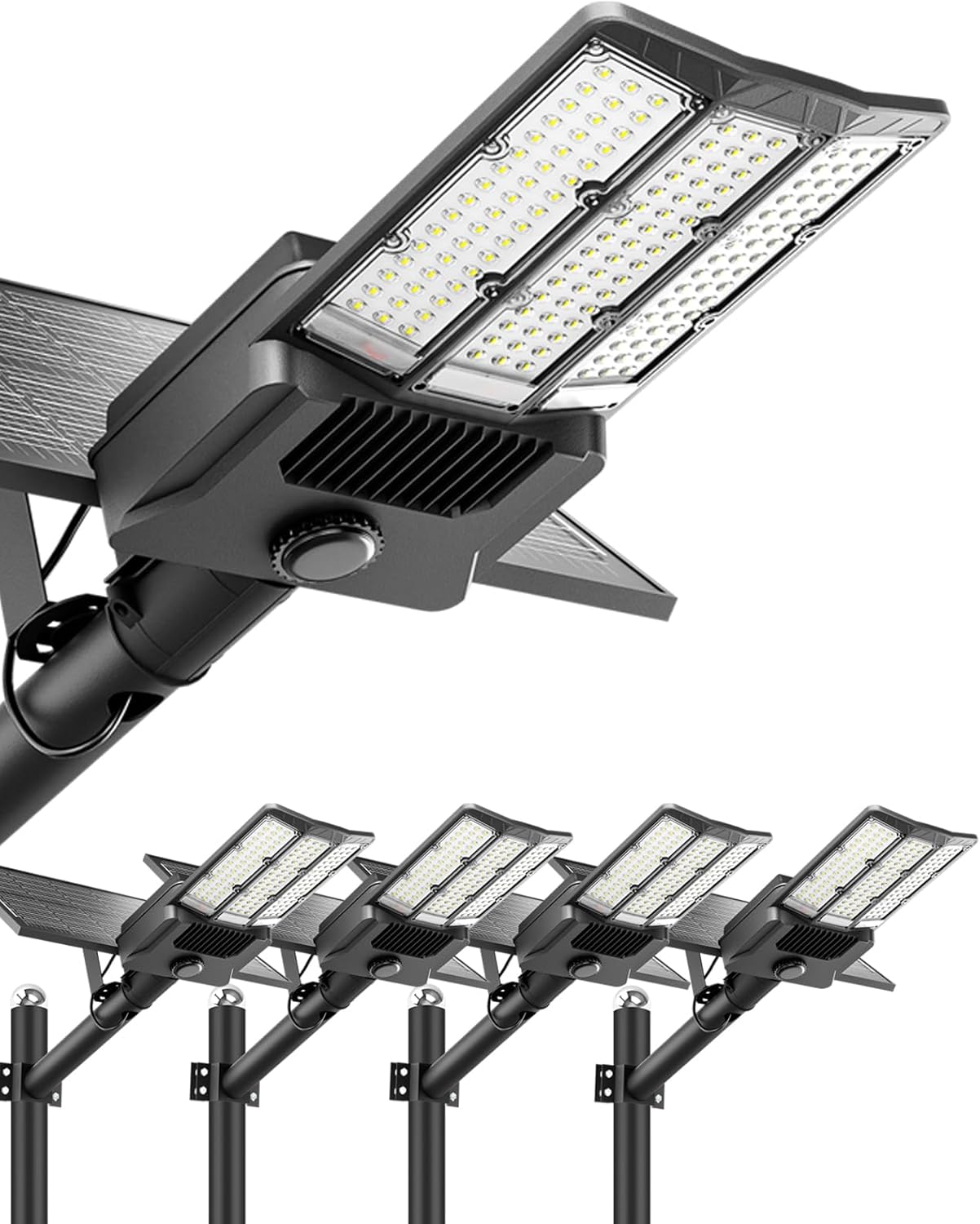 20000W Solar Street Lights Outdoor- Solar Lights Outdoor Waterproof IP68, Heavy Duty Parking Lot Light Commercial Dusk to Dawn with Remote Control for Outside Driveway (20000W5PACK)