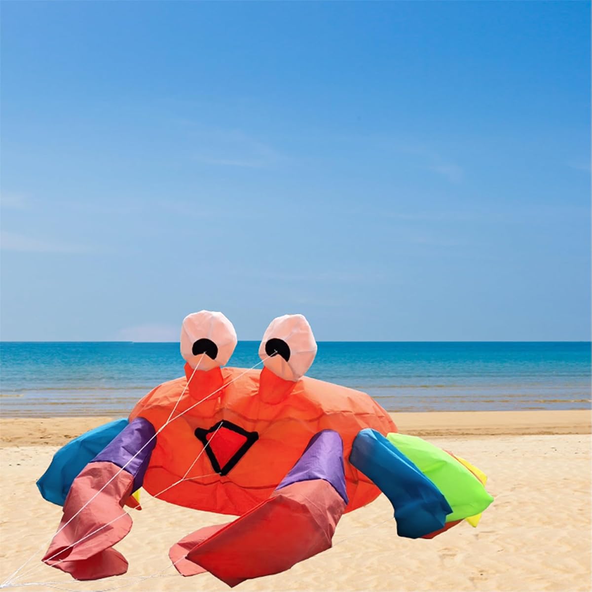 Flyrange Large 3D Dancing Crab Ground Kite Crabs Wind Emblem | Colorful bouncing crab wind emblem, jumps freely in wind; ideal decor for beach, seaside, lawn, outdoor yard