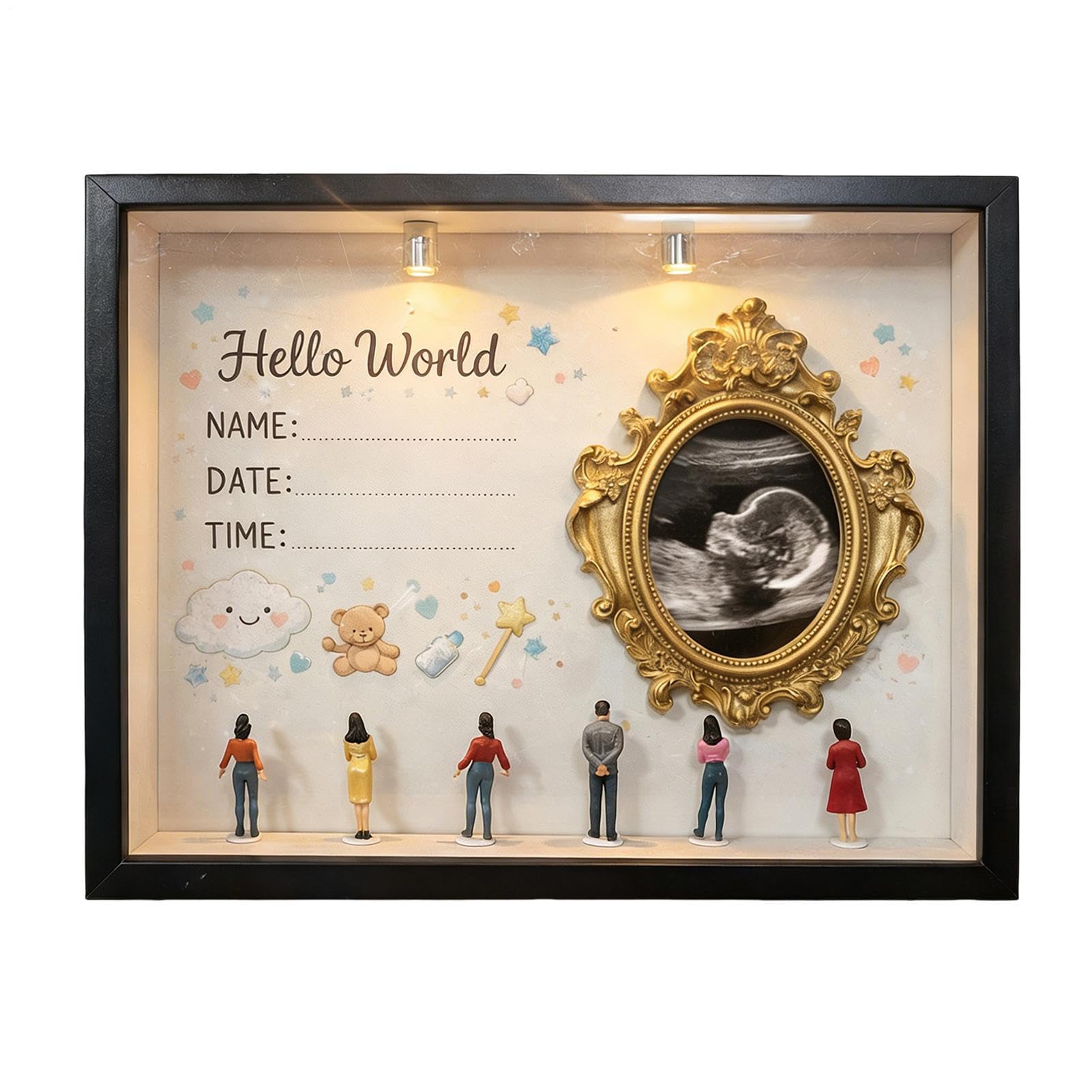 Mini marcos de museo con silueta decorativa infantil para estante de apartamento