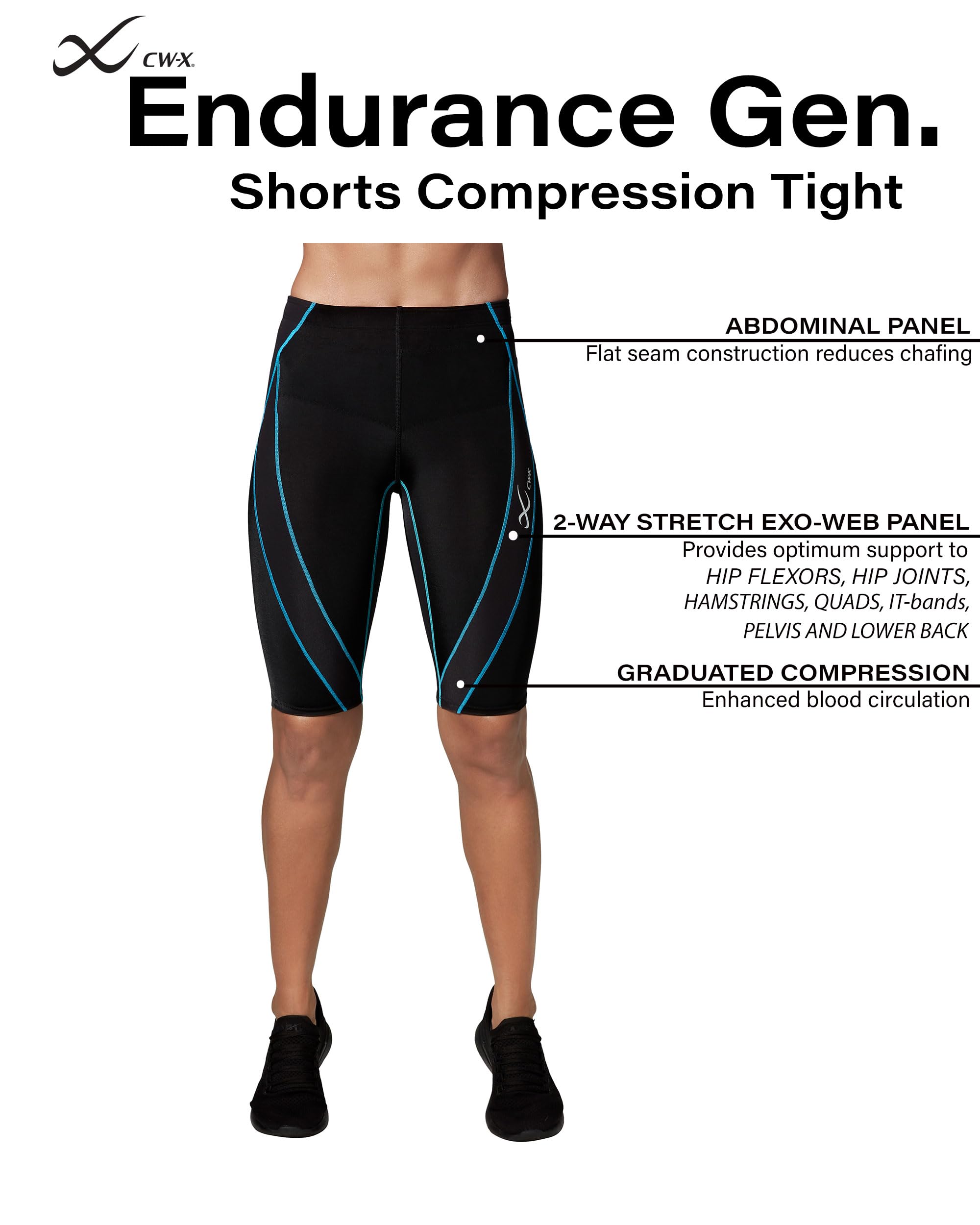CWX - Endurance Generator - Pantaloncini A Compressione con Supporto Articolare E Muscolare, Pantaloncini Donna