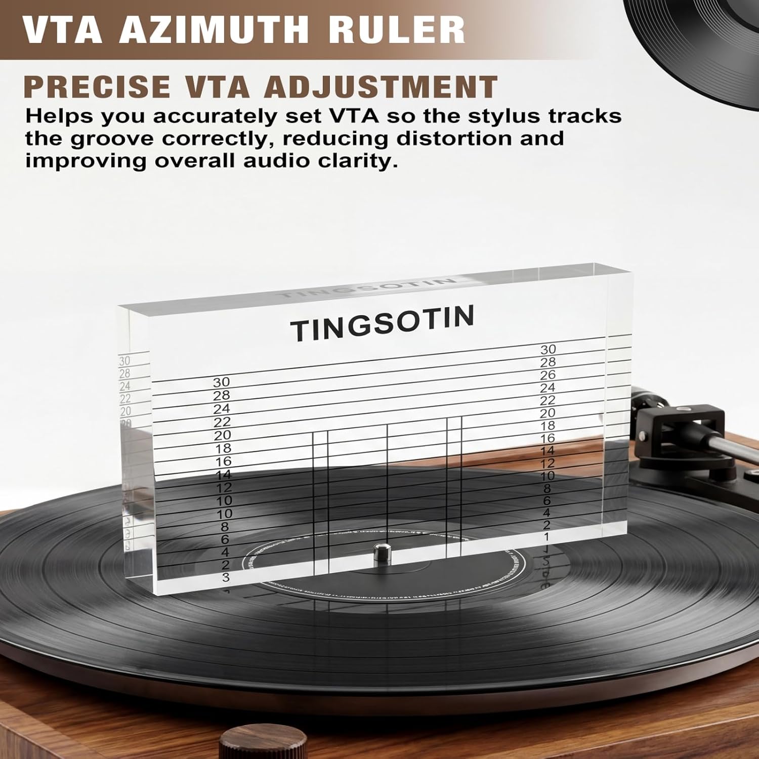Turntable Cartridge Alignment Kit, Record Player Setup Tool with Digital Stylus Force Scale, Azimuth Ruler & Protractor, Precision Vinyl Turntable Accessories for Audiophiles, DJs & Audio Engineers