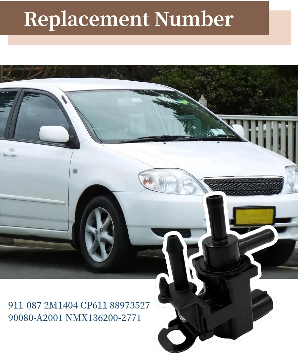 911-087 Vapor Canister Purge Solenoid Valve Fit for Toyota Corolla Matrix 2004-2008, Fit for Pontiac Vibe 2005-2008