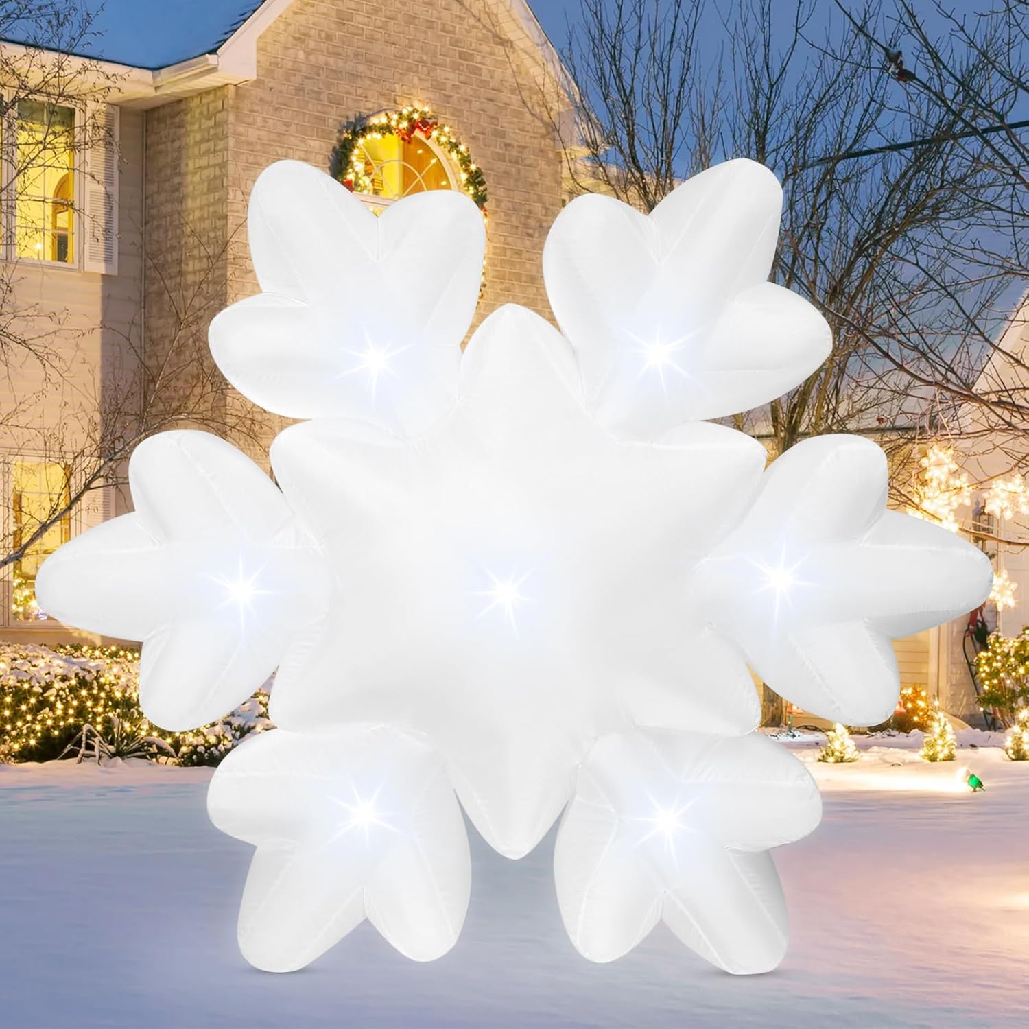 Christmas Giant Inflatable Snowflake Decorations5FT