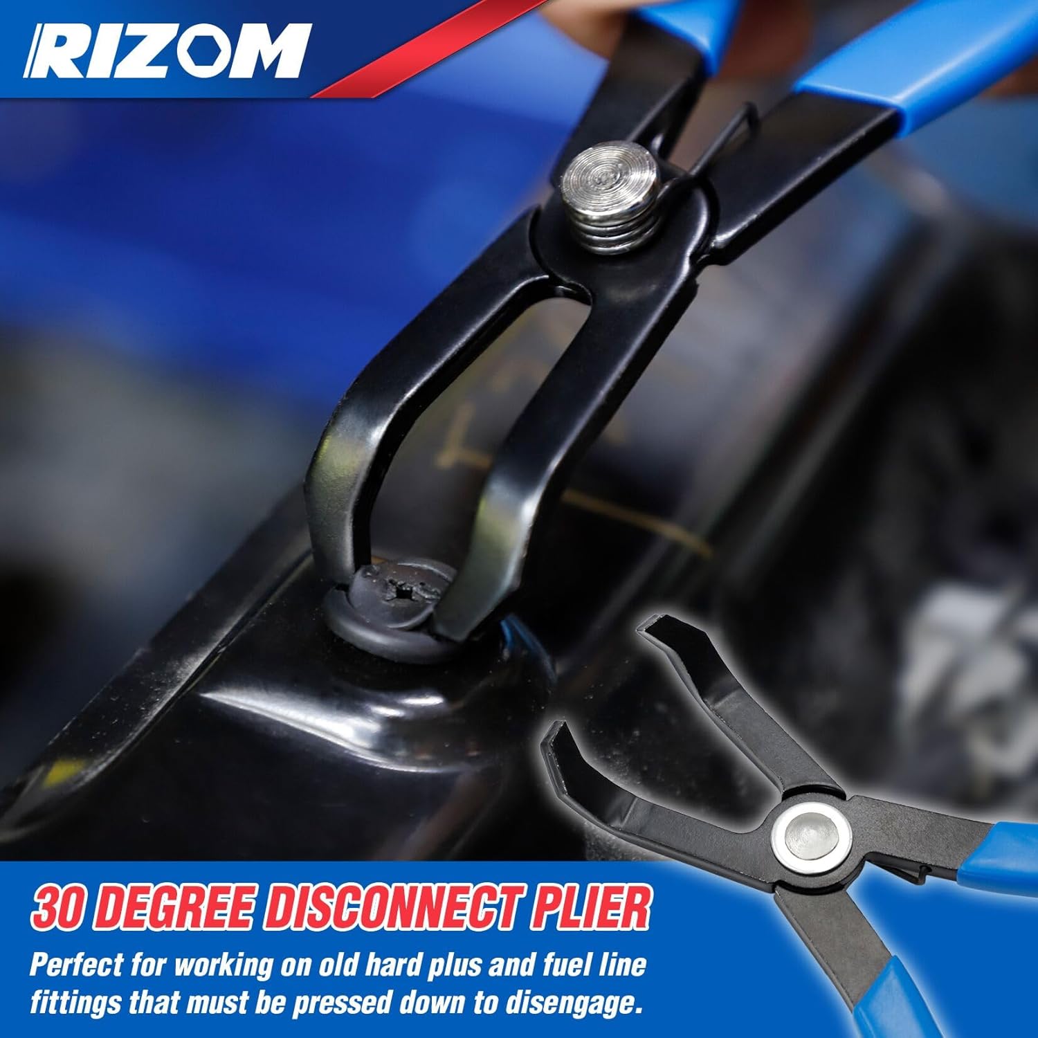 Rizom 6-Piece Fuel Line Pliers Set, Hose Clamp Pliers, Hose Removal Pliers, 30 Degree Disconnect Tool, 9 Inch Fuel Filter Caliper Set for Auto Maintenance - Image 6