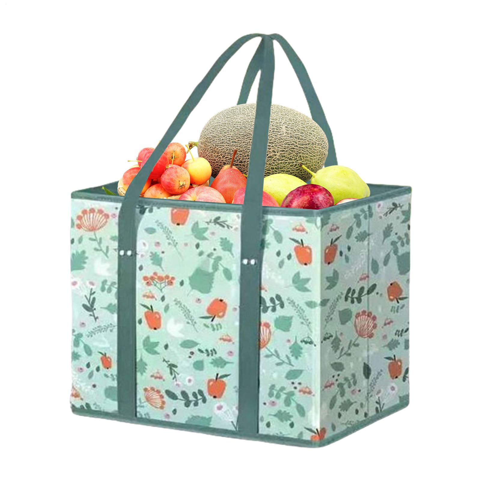 Reusable Bags for Shopping | Foldable Tote Bags with Handle for Groceries - Waterproof Carrier Pouch for Camping Travel Beach Days Family Trips Car Organization