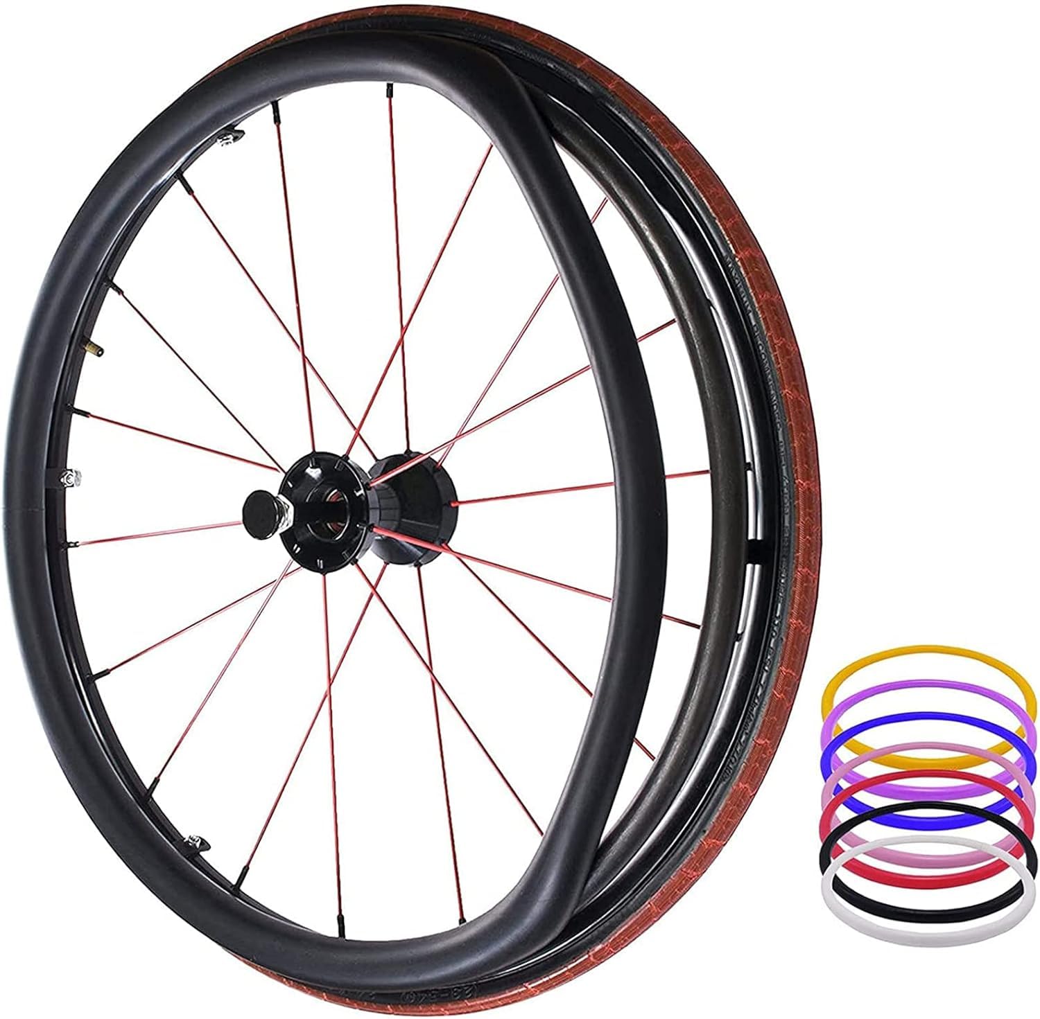 Cubiertas De Borde De Empuje para Silla De Ruedas, Cubierta De Silla De Ruedas Deportiva para Rueda Trasera De 24 Pulgadas, Cubierta De Empuje Manual De Silicona, Resistente Al Desgaste,F