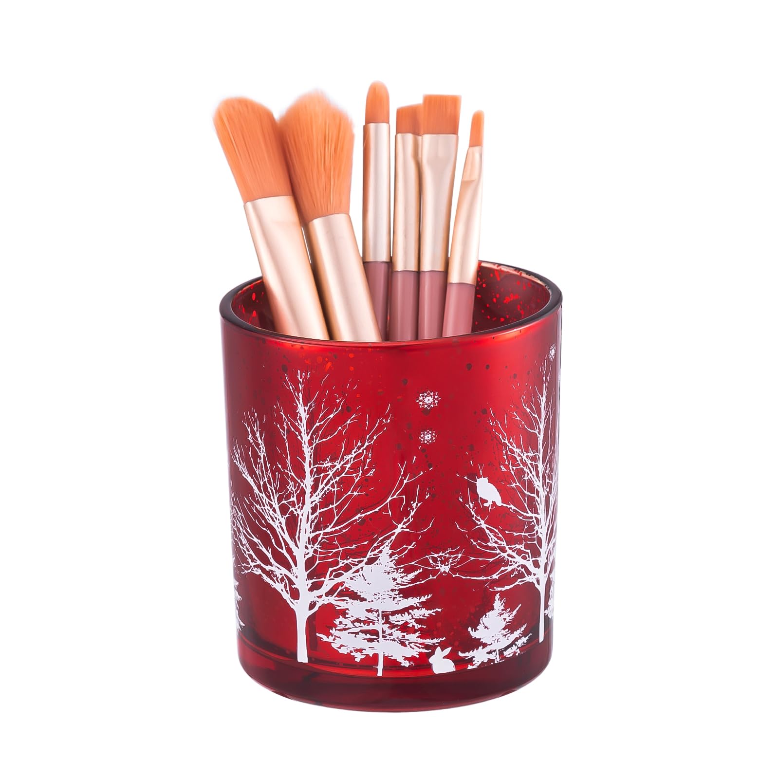 Rangement en verre de cristal pour pinceaux de maquillage et décoration haut de gamme de coiffeuse