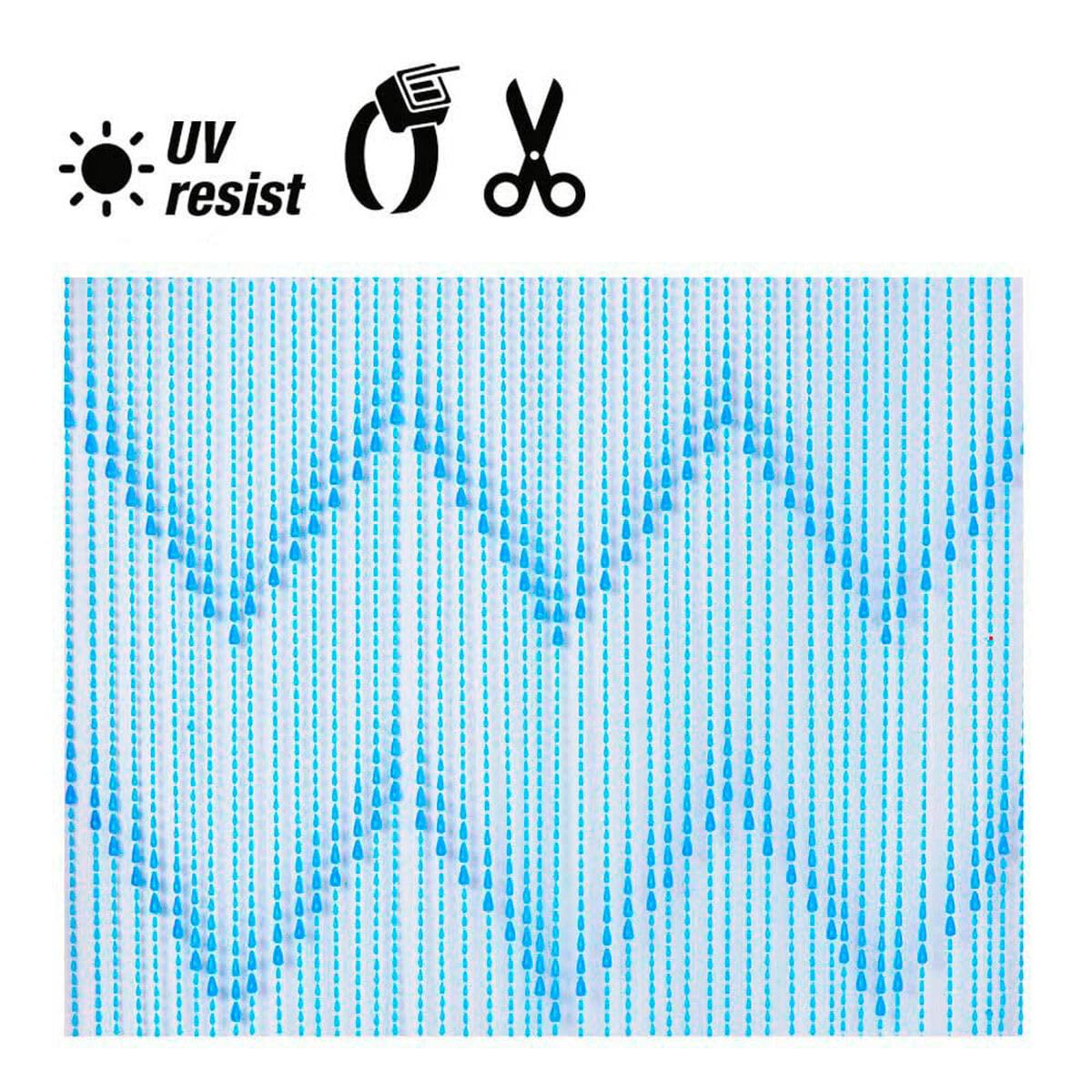 EDM 75965 Rideau Perle Bleu Plastique avec 48 Bandes 90 x 200 cm