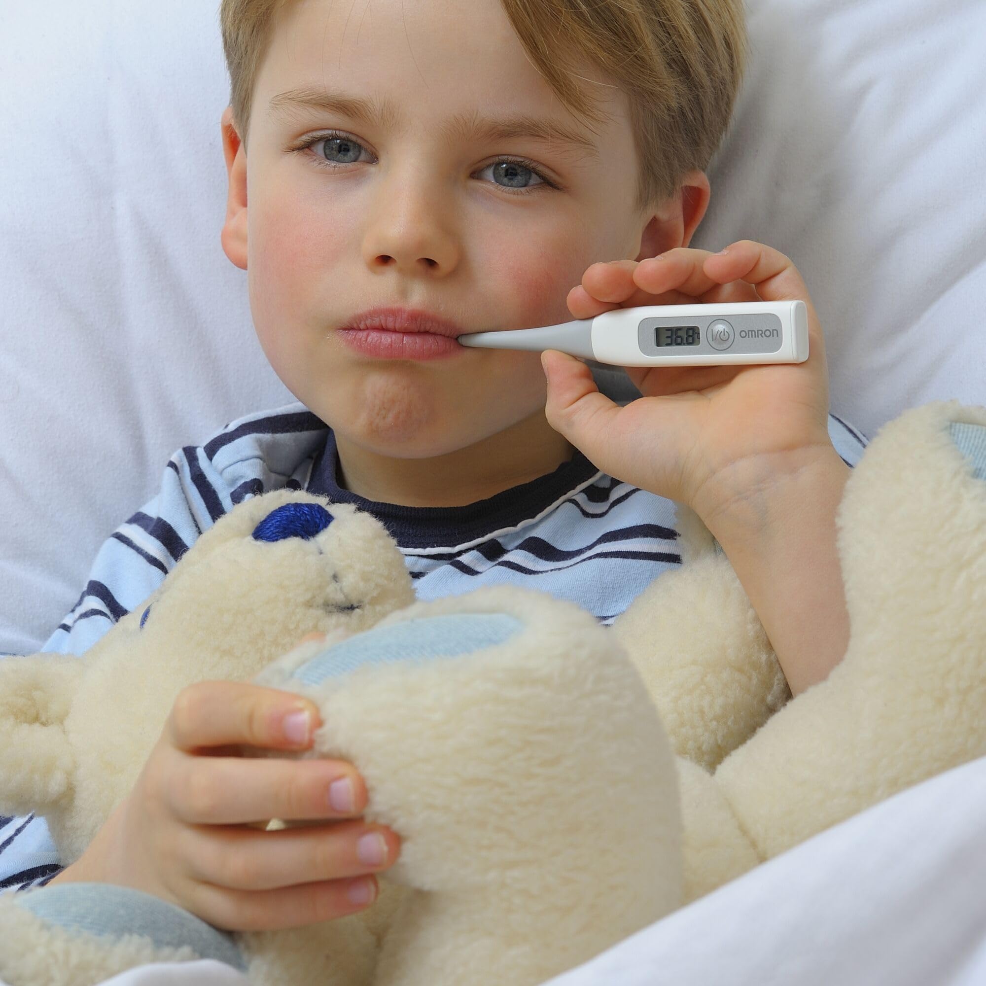 OMRON Flex Temp Smart Termometr Cyfrowy – szybki wodoodporny termometr dla dziecka i dorosłych, z elastyczną końcówką dla komfortu i dokładnego pomiaru w 10 sekund