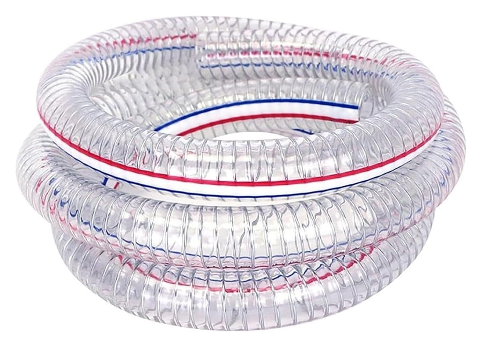 Wire Reinforced Hose, Clear PVC Steel Reinforced Hose 60mm ID 1M Length 3.5-5mm Wall Thickness for Air Water(Wall Thickness 3.5mm)