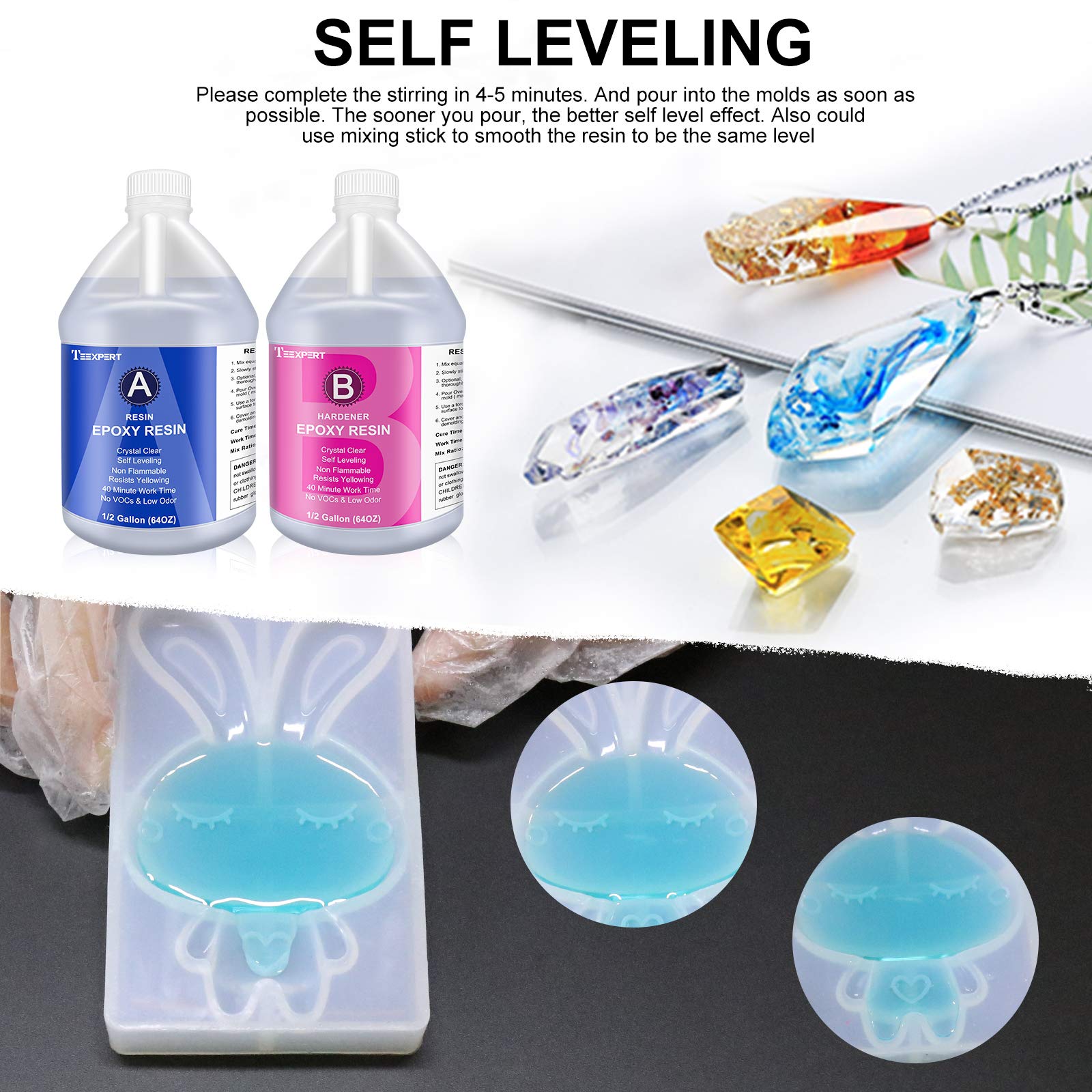 1 Gallon Epoxy Resin and Hardener Kit Crystal Clear for Jewelry DIY Art