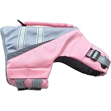 JoyDaog Dog Life Jacket for Small Dogs,High Flotation Dog Life Vest for Swimming Boating,Ripstop & Waterproof Puppy Lifesaver with Rescue Handles,Reflective Strip Dog Swimsuit,Pink XS